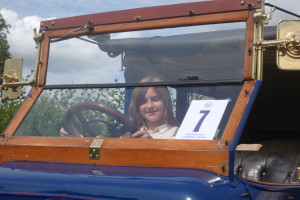 Hanging out in a vintage car